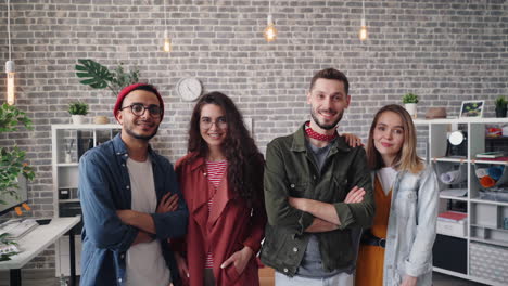 happy team in modern office