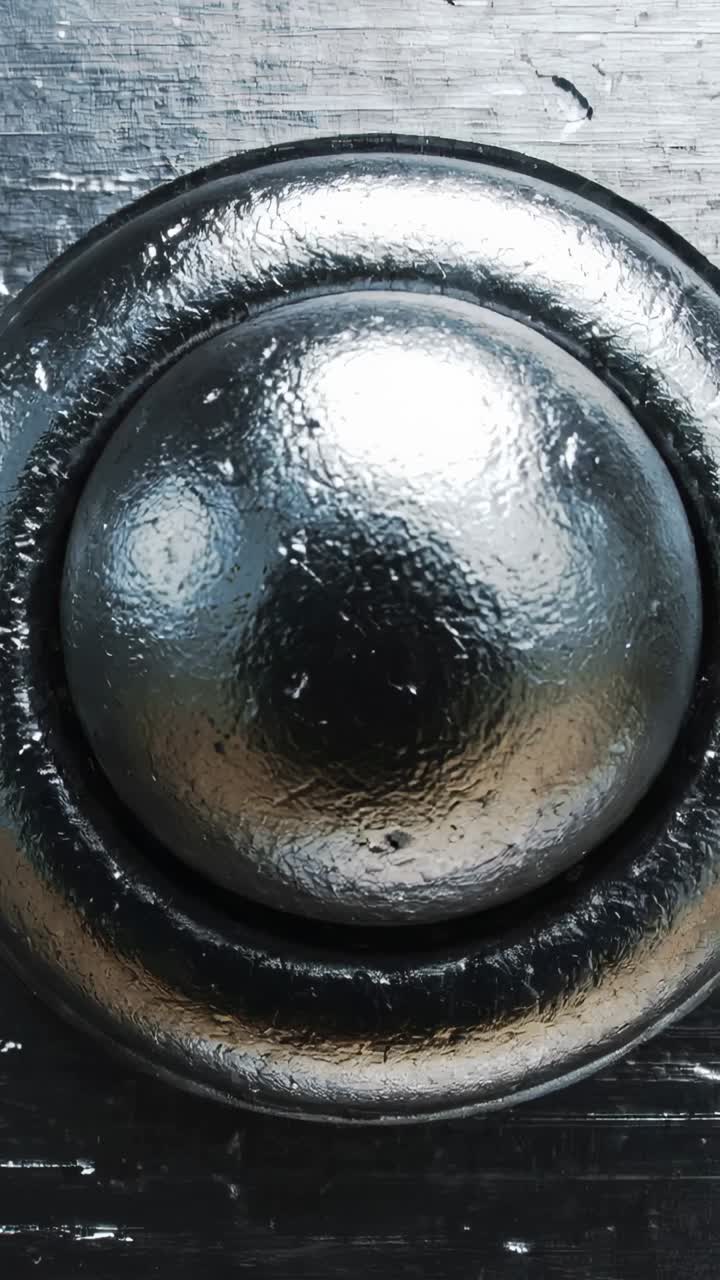 Vertical video: Pulling back camera revealing metal shelving tunnel in warehouse, showing rivets