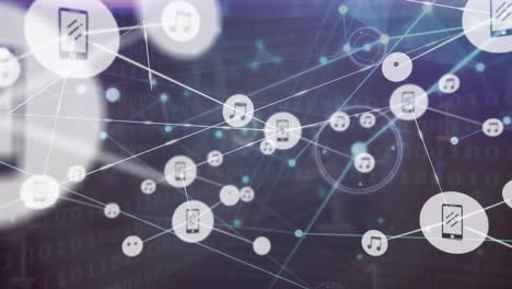 animación de la red de conexiones a través del procesamiento de datos