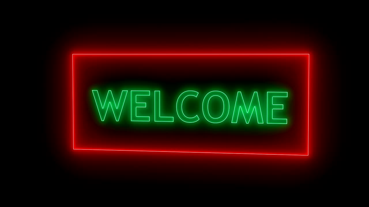 signo de neón. bienvenido neón