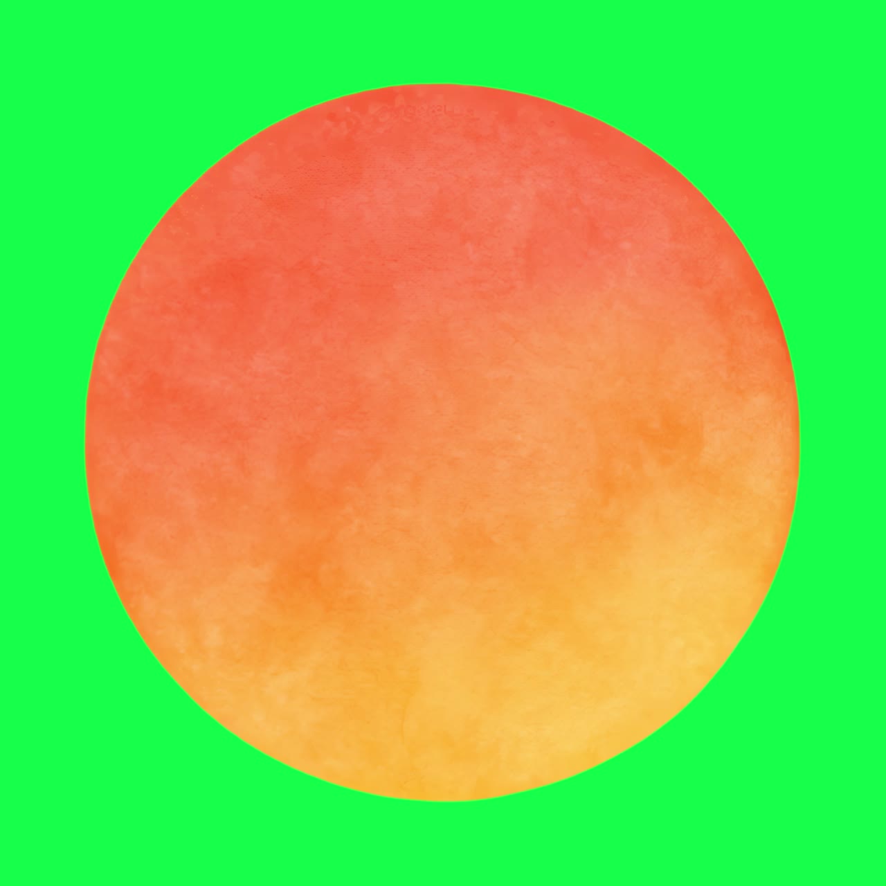 Vibrant orange circle animation, transparent 4K video, green screen