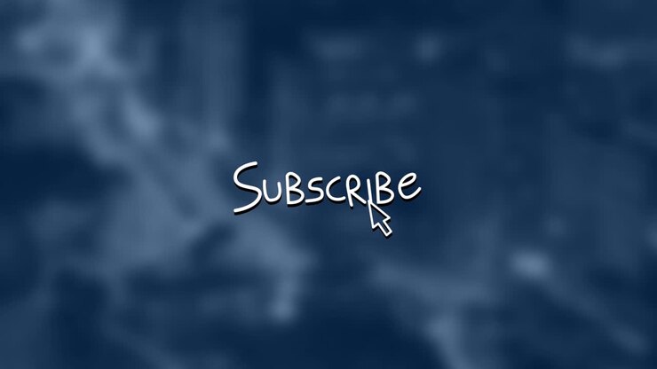 Animation of subscribe text with cursor over out of focus cityscape
