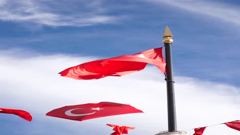 turkish flag waving in the wind