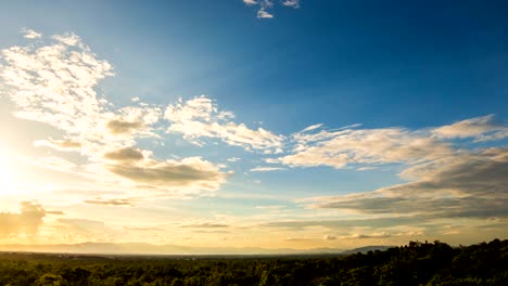 timelapse colorful dramatic sky with cloud at sunrise