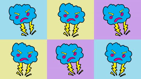 niños dibujando arte pop fondo sin costuras con tema de relámpago