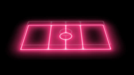 animation of neon stadium on black background