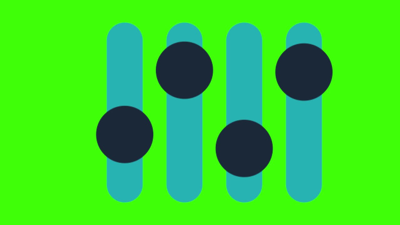 animación de un icono de controlador en una pantalla verde