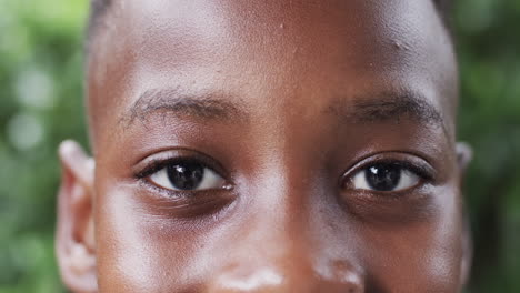 close-up of an african american boy's eyes