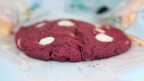 red velvet cookie with white chocolate chips