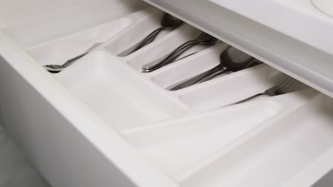 cutlery in a drawer