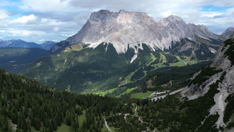 beautiful drone shot of mountains and valley with