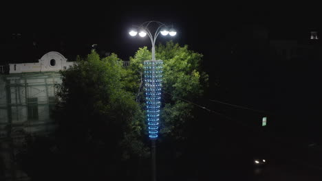 modern illuminated street light at night