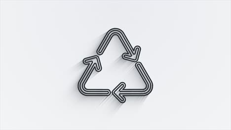 recycle shadow icon. save the planet. animation with rotating. motion graphics.