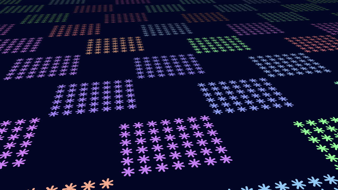 무지개 색 행의 미래 눈송이 패턴