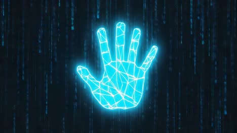digital hand in matrix