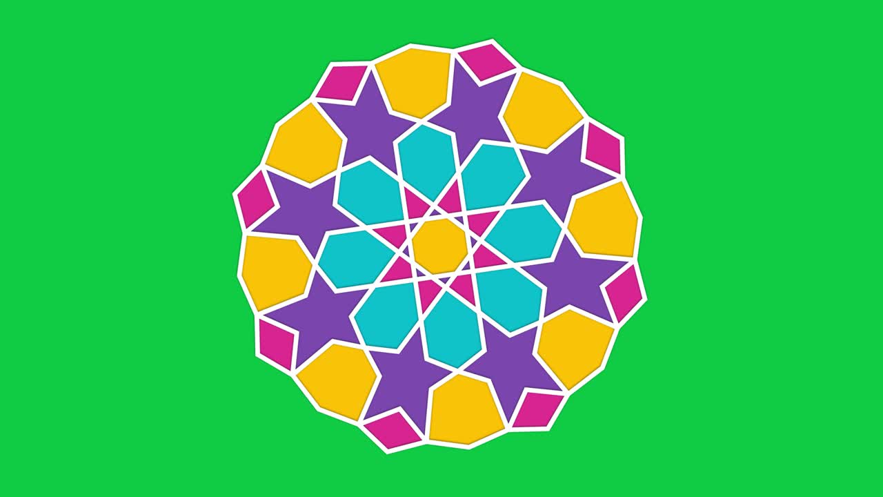라마단 이슬람 배경 - 4k 이슬람 라마단 - 기하학적 모양 - (loopable) -