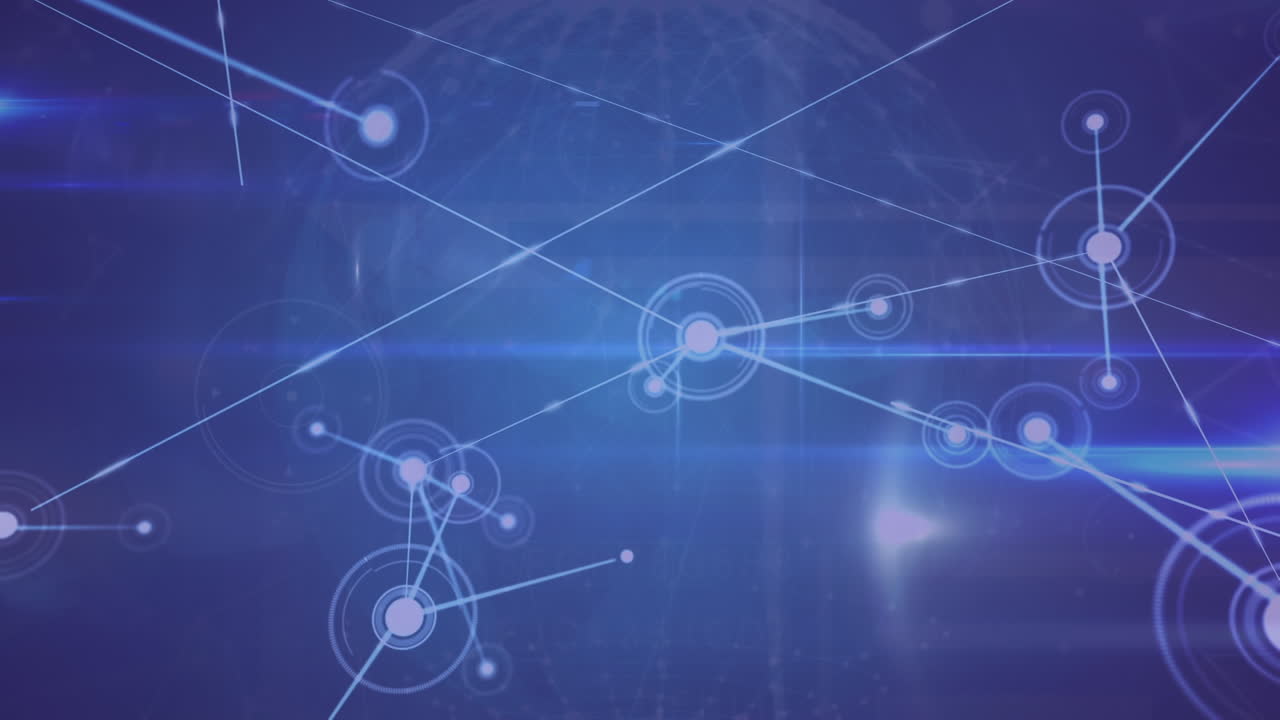 animación de la red de conexiones a través de senderos de luz