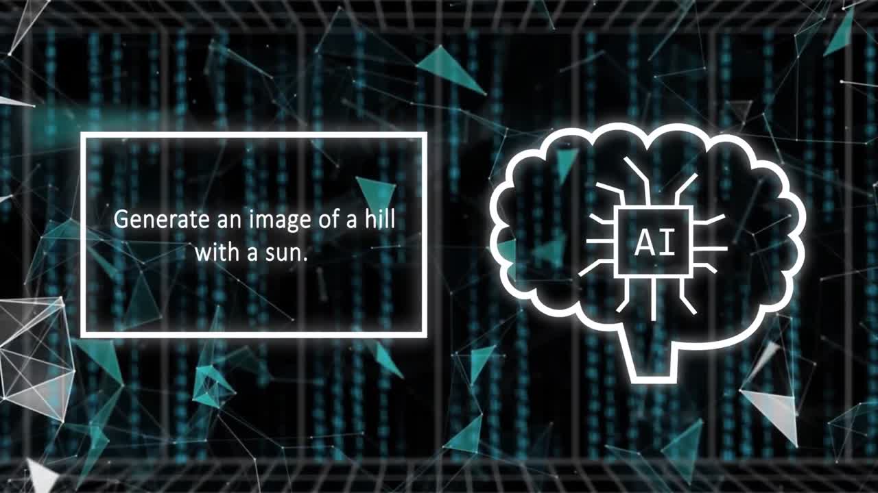 animación de texto de inteligencia artificial y procesamiento de datos