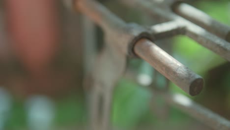 close-up of rusty metal bars