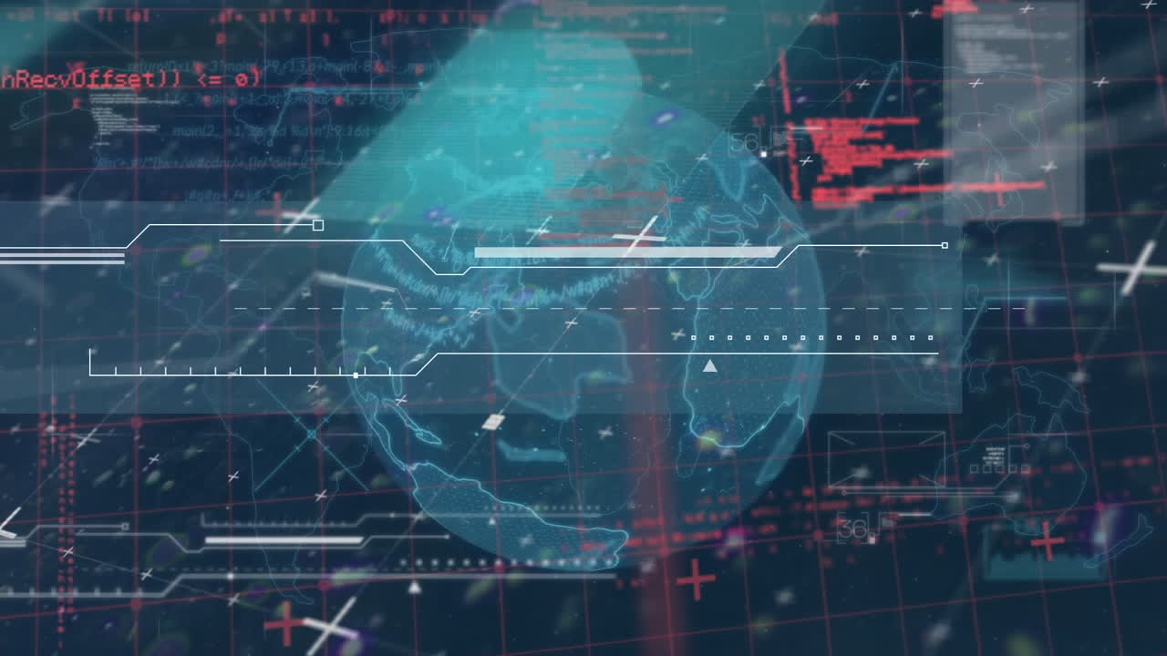 Animation of scope scanning and data processing over globe
