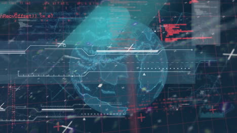 animation of scope scanning and data processing over globe