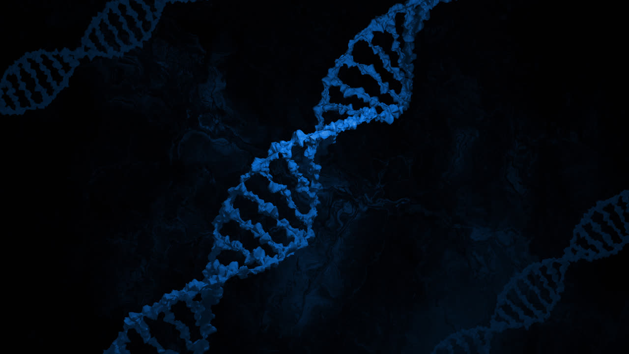 animación de macro de cadenas de adn 3d grises que giran