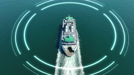 a ferry using automated intelligence to navigate its way between ports