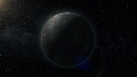 un planeta oscuro en el espacio