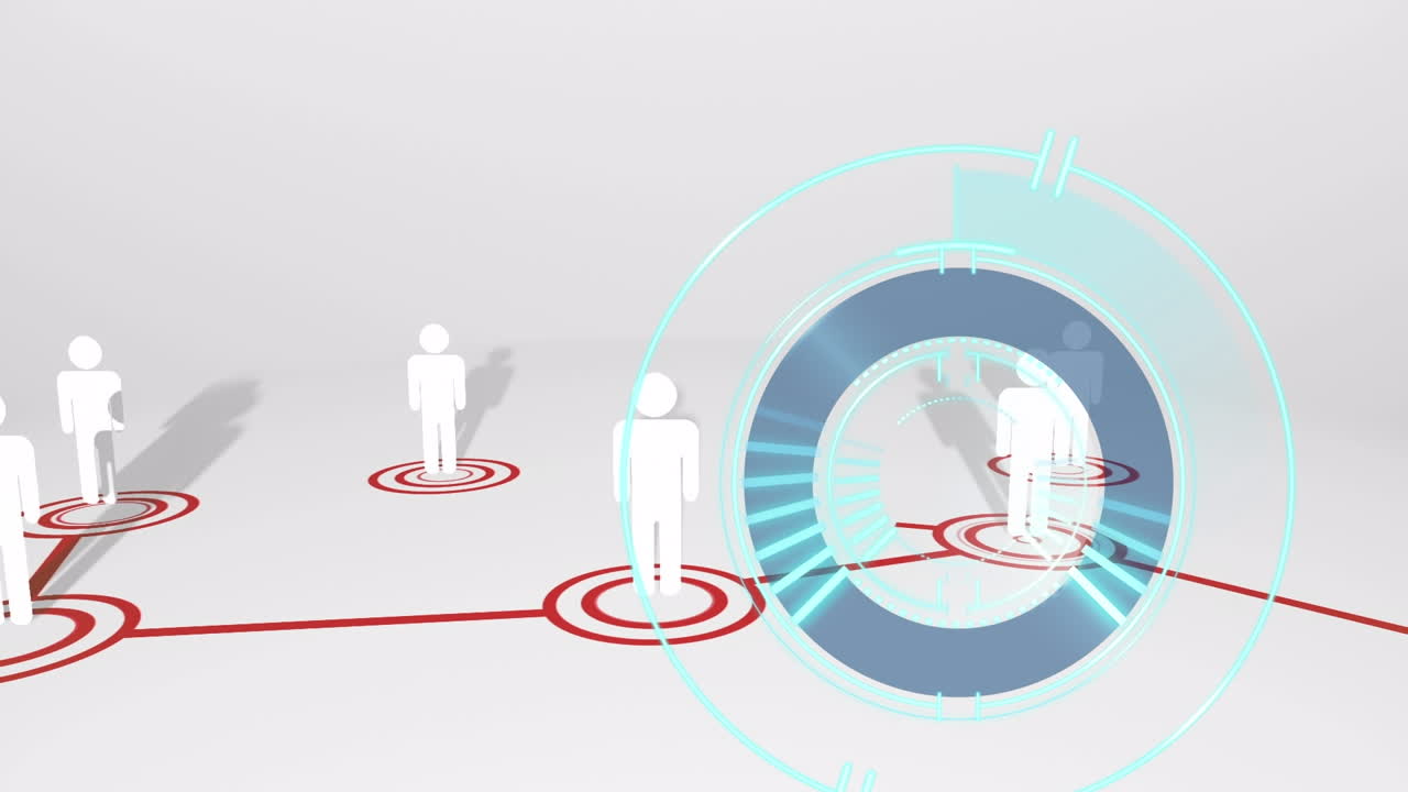 ⁇ 색 배경에 연결 네트워크를 통해 범위 스캐닝의 애니메이션