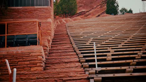 shot at red rocks amphitheatre of the steps leading up the south side of the venue