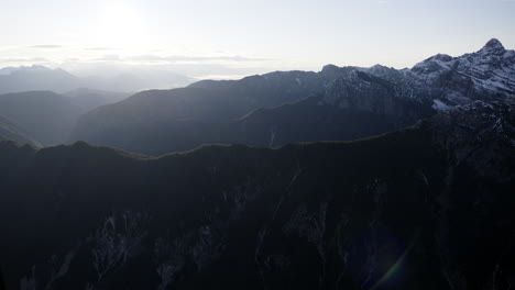 mountain range view at sunrise/sunset