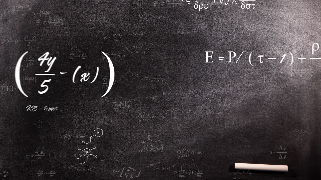 animación de ecuaciones matemáticas sobre un fondo negro