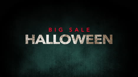 halloween big sale on dark blue grunge wall with noise effect