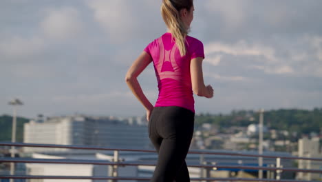 woman running outdoors