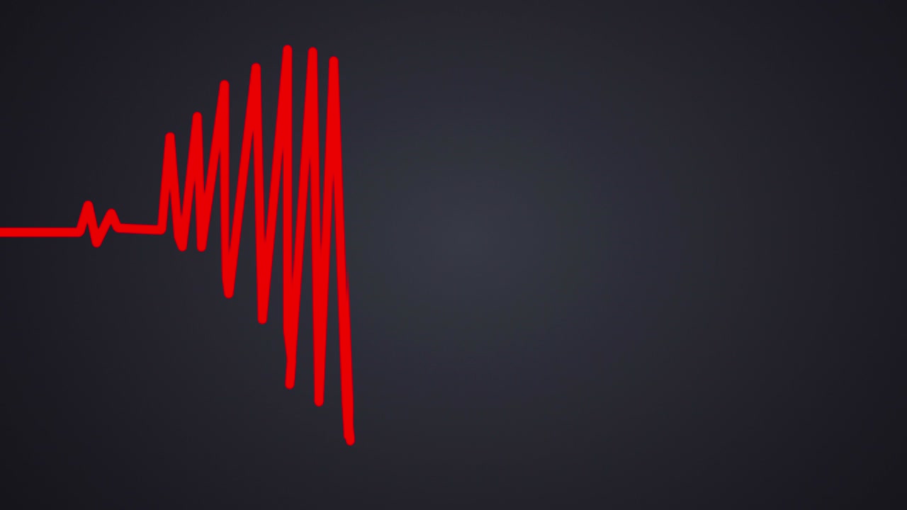 сердечный ритм в форме сердца. беспрепятственный цикл синий фон. экг электрокардиограмма пульса реальная форма волны. концепция здоровья.