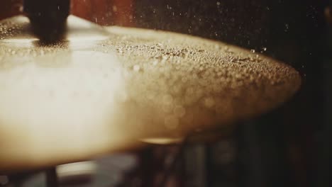 close-up of a drum cymbal being played