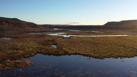 autumnal marsh and river landscape