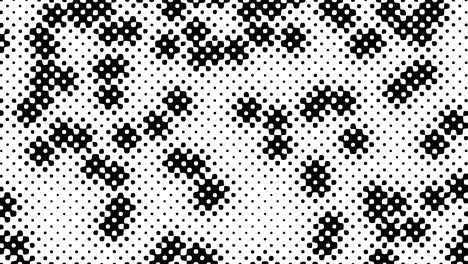 dynamic grid of varying size dots on white background