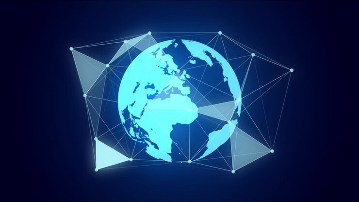 globo digitale astratto con connessioni di rete