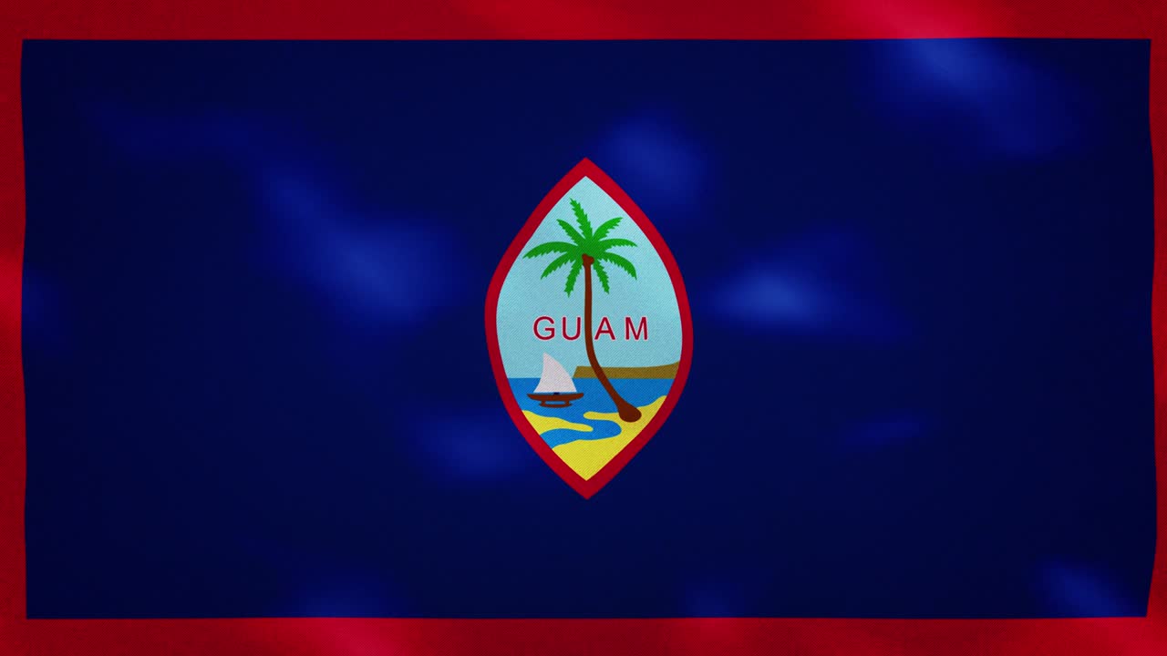 las densas ondas de tela de la bandera de guam, el bucle de fondo