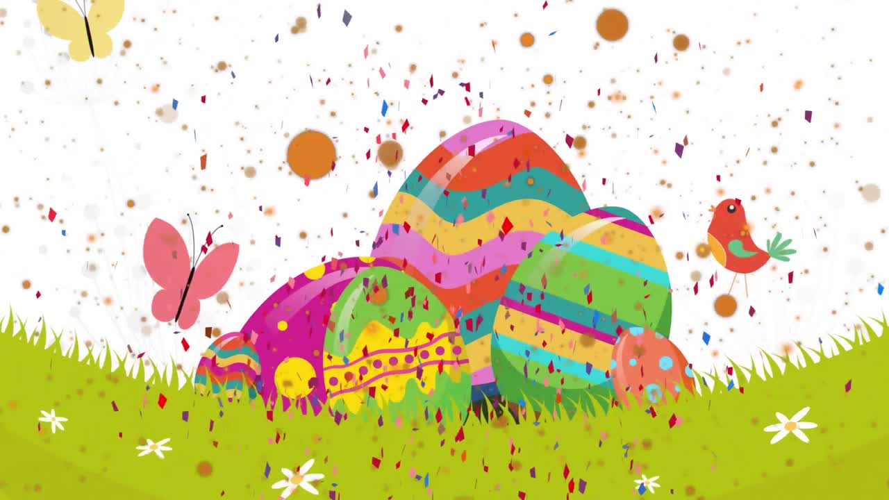 ⁇  배경 에 달 ⁇  위 에 있는 콘페티 의 애니메이션