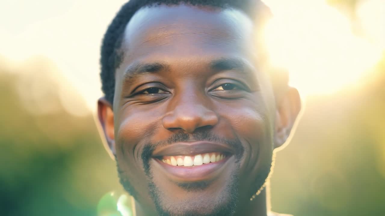 Portrait of a smiling man with a warm background