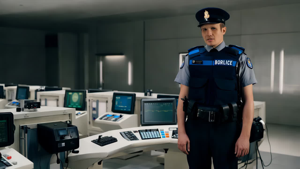 Police Officer in Control Room