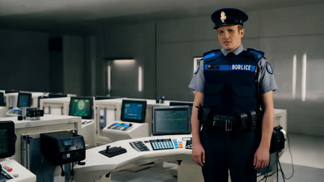 police officer in control room