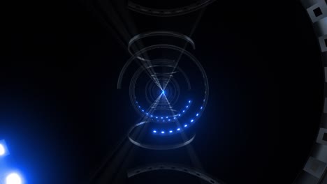 abstract glowing blue tunnel