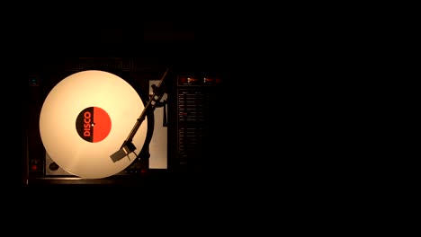 a retro-styled film look of a spinning record player 4k.