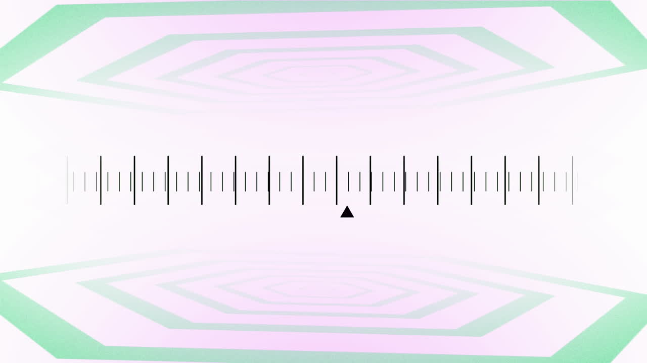 분홍색에서 초록색의 분위기 배경에 이동하는 검은 선으로 마커의 애니메이션