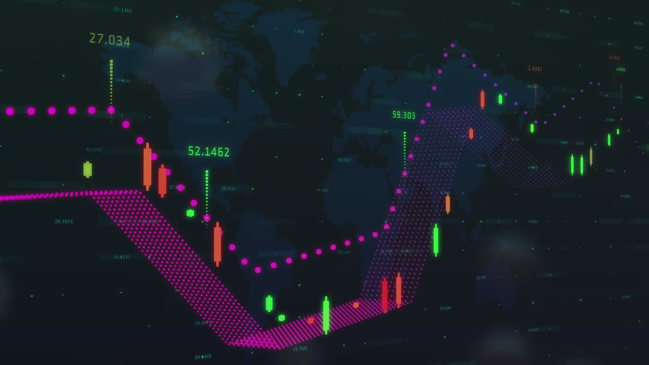 animación de gráficos y células sanguíneas infectadas con virus contra el mapa en el fondo