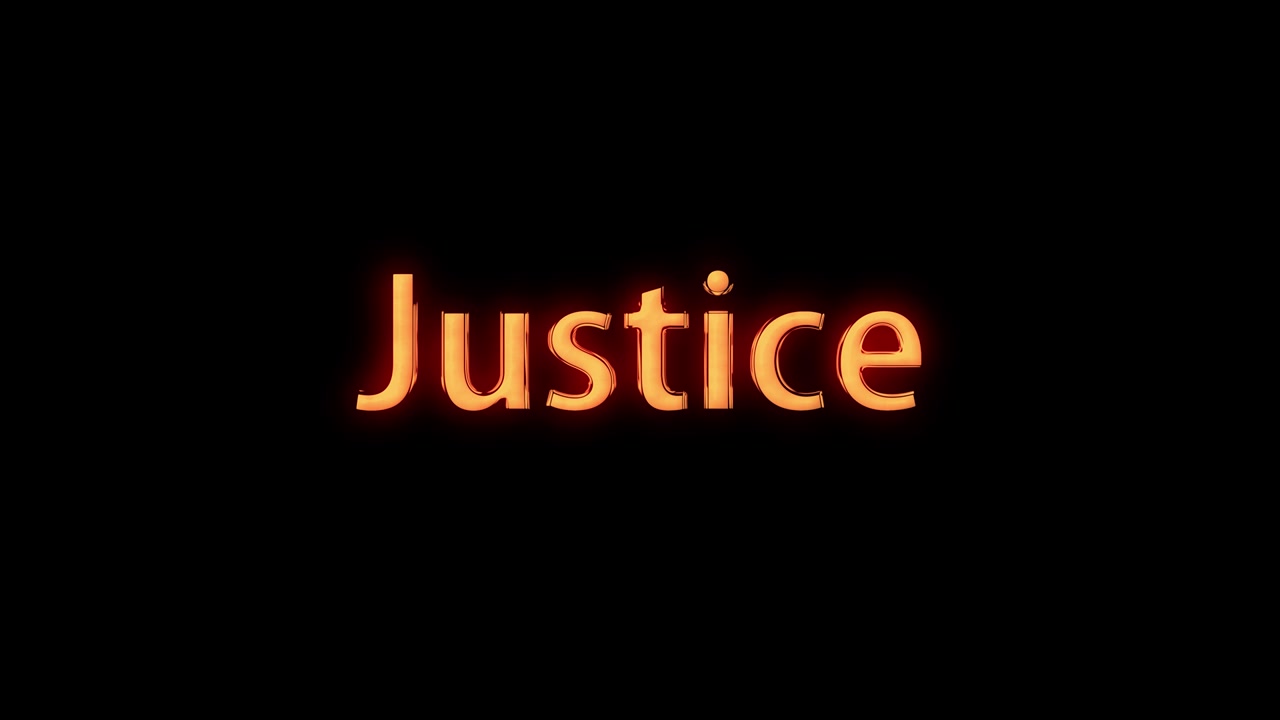 Messaggio di animazione testuale "Giustizia", motion graphics