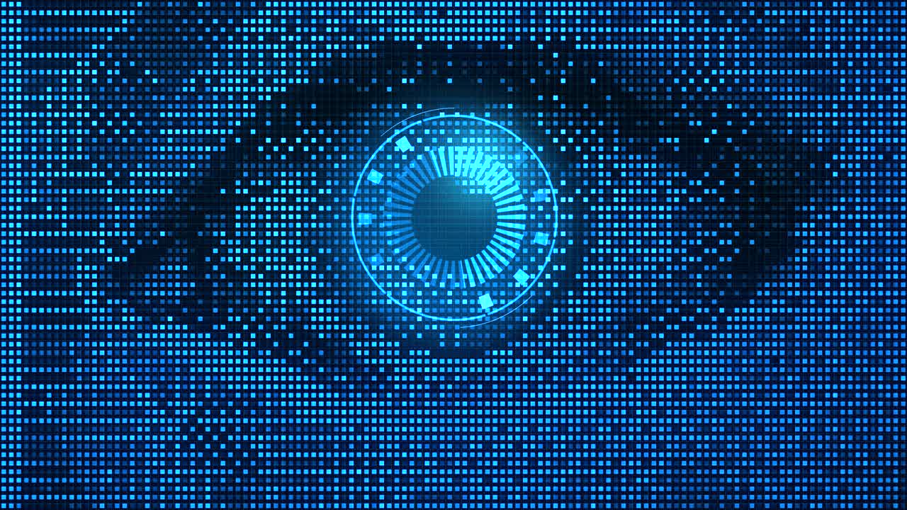 Digital Eye Scan Animation Futuristic Biometric Security Technology Background Loop